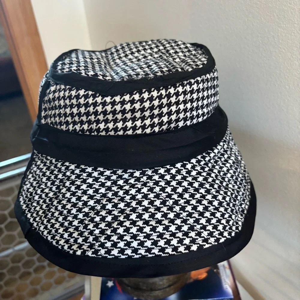 22” Batman/Houndstooth Blue and Black Reversible‎ Bucket Hat Hand Crafted 002